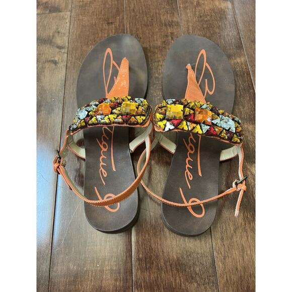 Boutique 9 Women's Embellished Thong Sandals Orange Size 8 - Picture 3 of 10